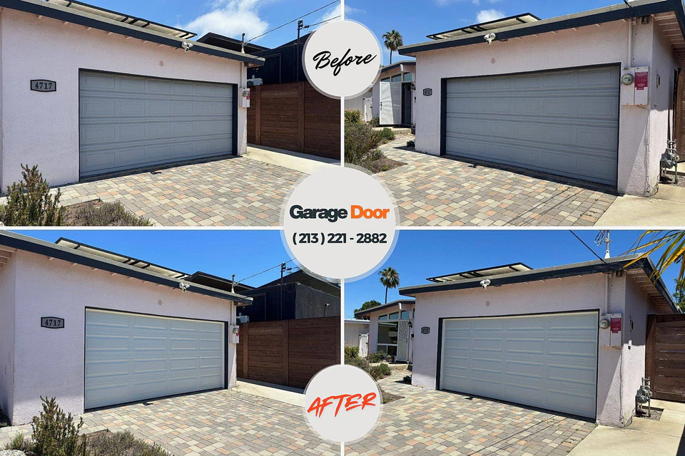 Before and after: garage door repair Miller Place, NY
